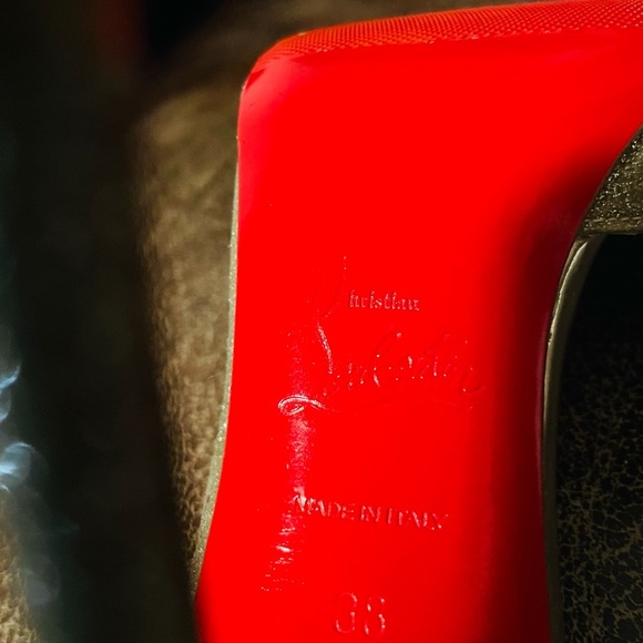 Christian Louboutin Iriza glitter wrapped leather. 100mm, Mini /Specchio EU38 - Picture 10 of 11